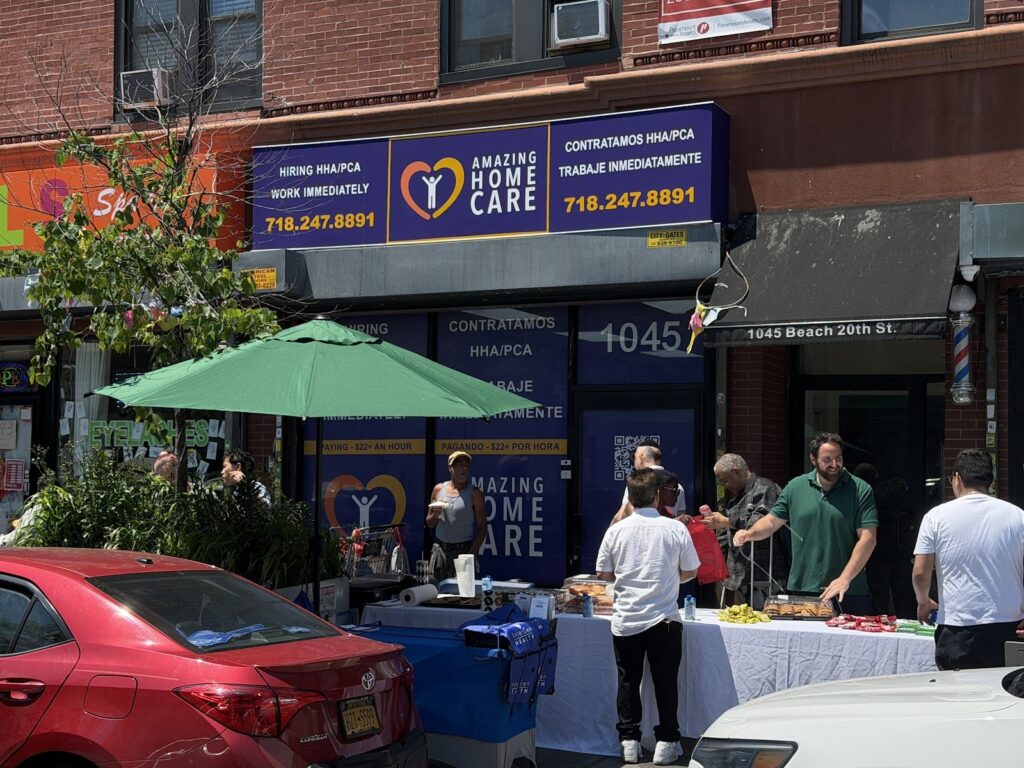 Amazing Home Care storefront at 1045 Beach 20th Street on opening day